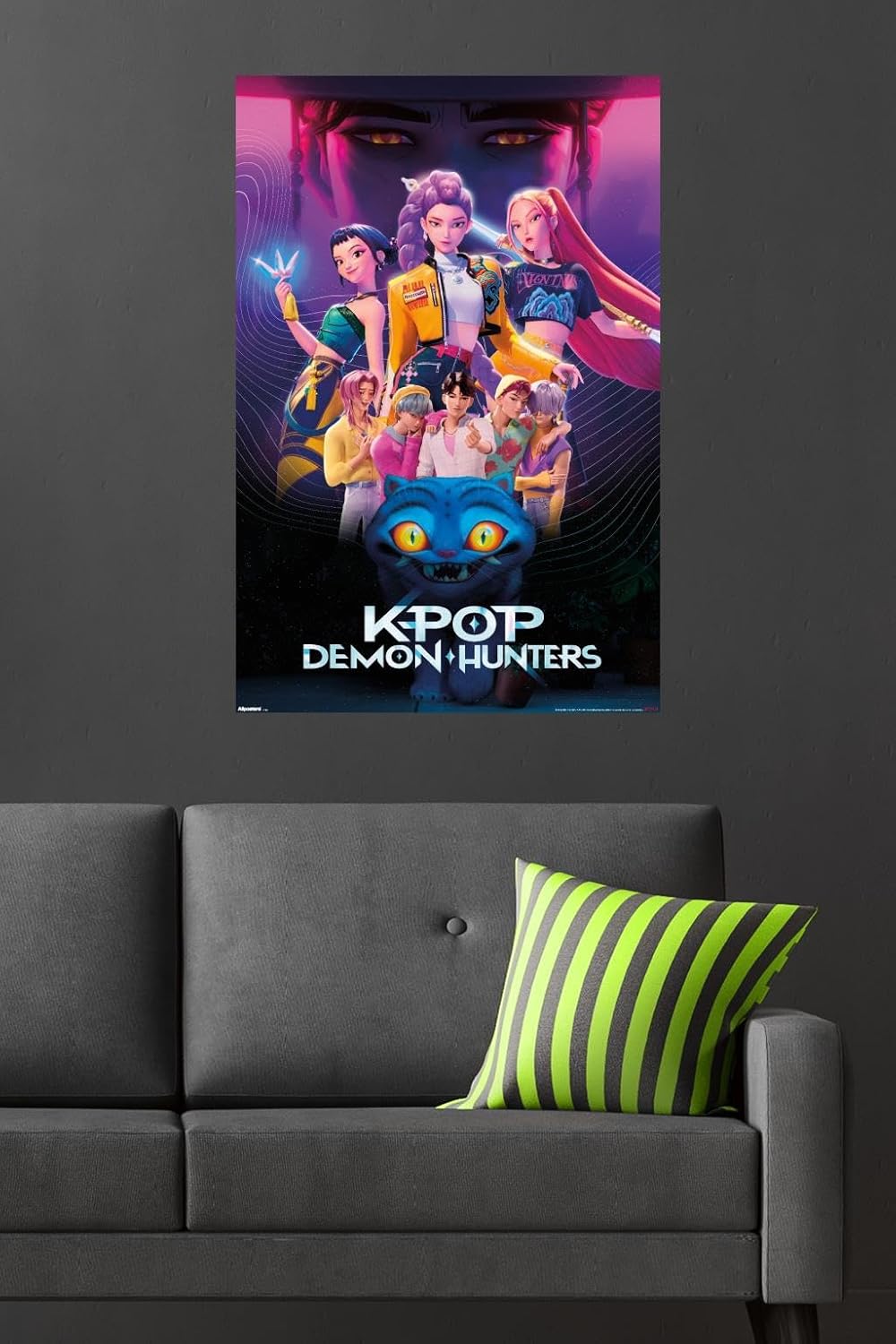 Netflix KPop Demon Hunters 2025 Wall Poster - Premium 34L x 22.4W Mount Bundle