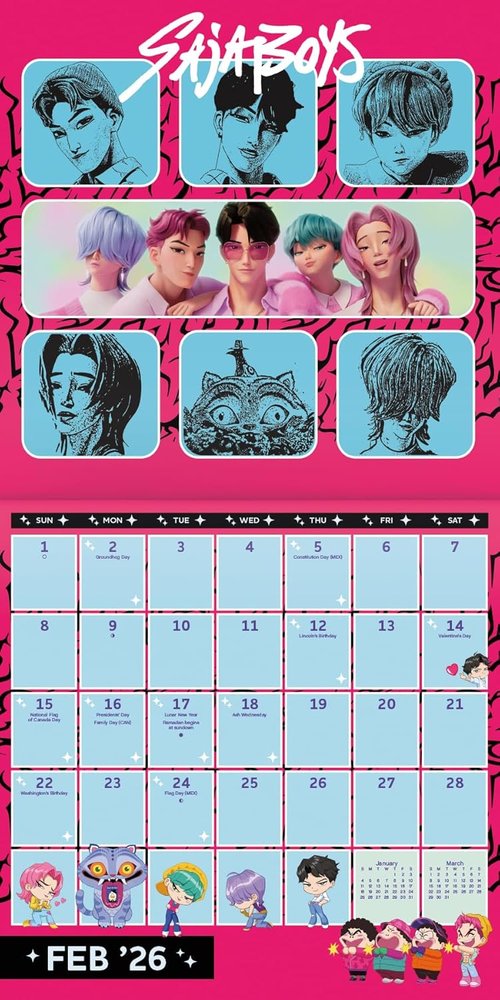 2026 Kpop Demon Hunters Wall Calendar - Vibrant Artwork | Perfect for Fans & Collectors