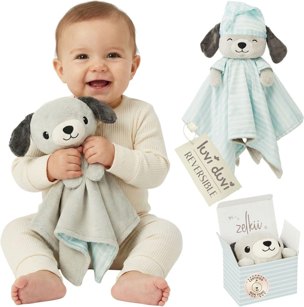 Zelkii Reversible Baby Lovey - Soft Security Blanket for Sleep & Play | Perfect for Boys & Girls