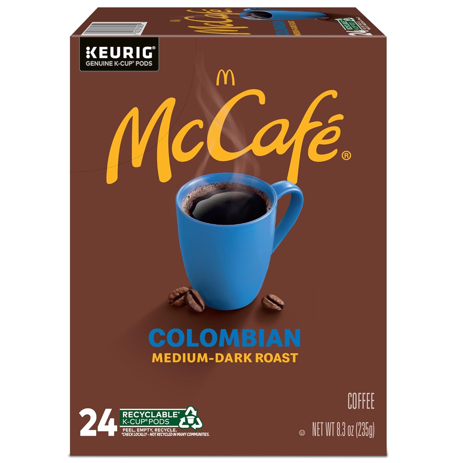 McCafe Colombian Coffee K-Cup Pods - Medium Roast, 96 Count (4 Packs of 24)