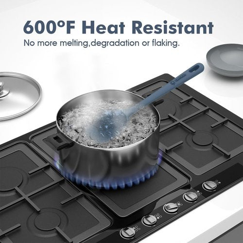 ChefAide Silicone Spatula Set - 5 Pieces with Ergonomic Grip & Heat Resistance Up to 600°F