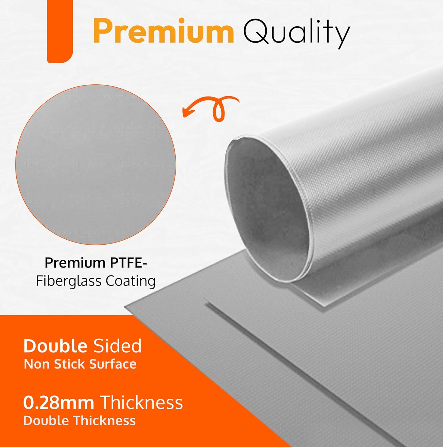 Silver Teflon Liner Roll - Versatile Non-Stick Oven, Stovetop & Grill Mat (75” x 17”) - Custom Fit