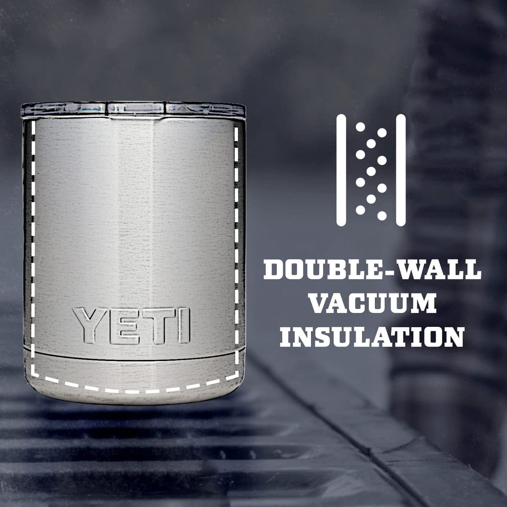 YETI Rambler 10 oz Lowball, Vacuum Insulated, Stainless Steel with MagSlider Lid, Stainless