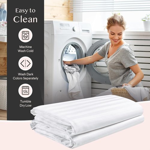 FAUNNA 600TC Cotton Pillow Protectors - Hotel Grade, Oeko-TEX Certified, Standard Size (20x26), 4 Pack | White