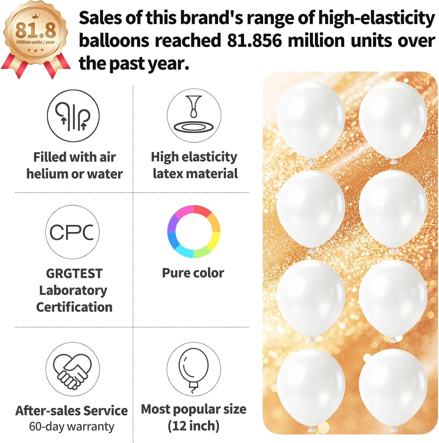Pearl White Latex Balloons by [Brand Name] - 110pcs 12-Inch for Birthday Parties, Baby Showers & Weddings