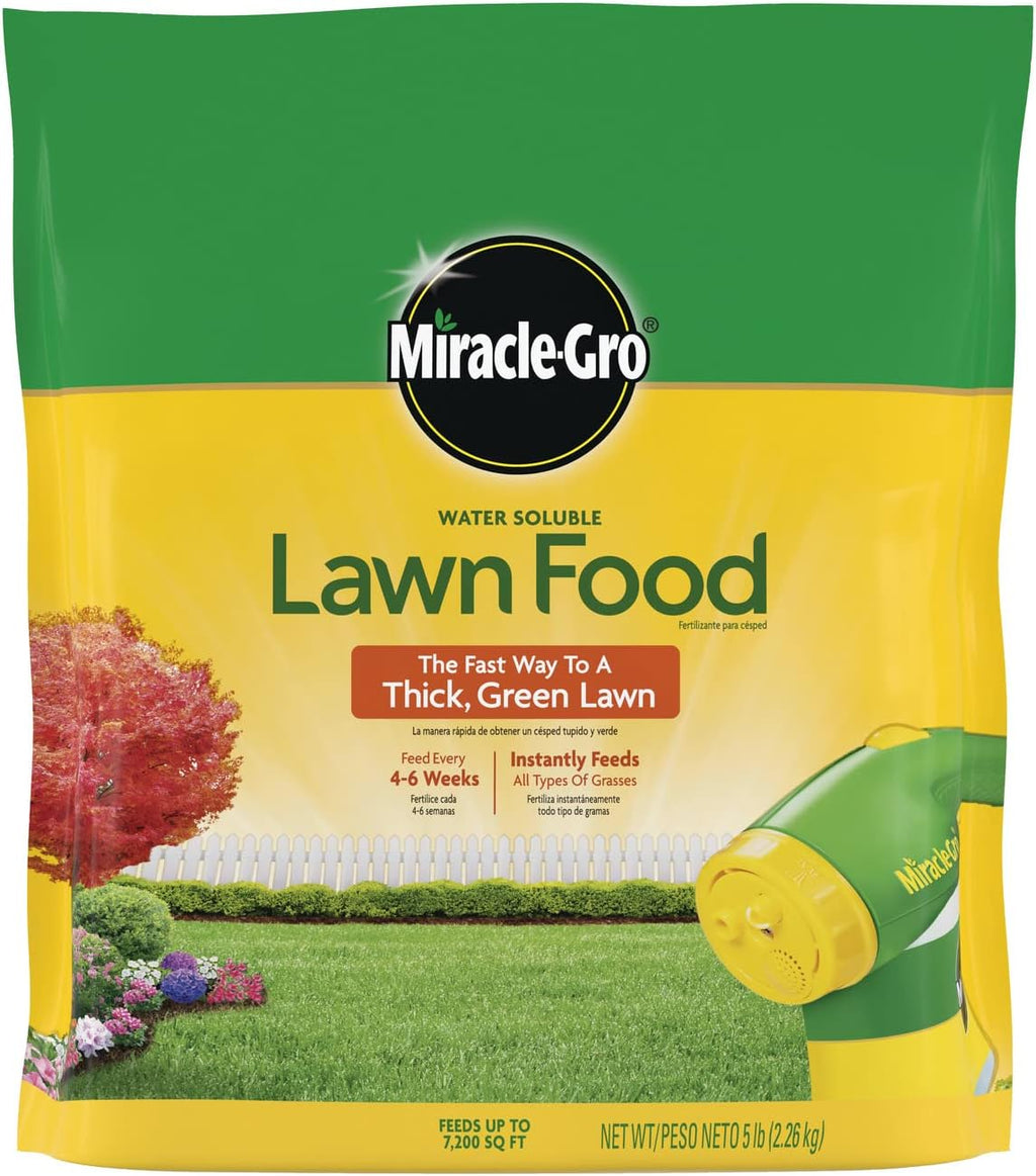Miracle-Gro Water Soluble Lawn Food - All Grass Fertilizer Feeds Up to 7,200 Sq. Ft.