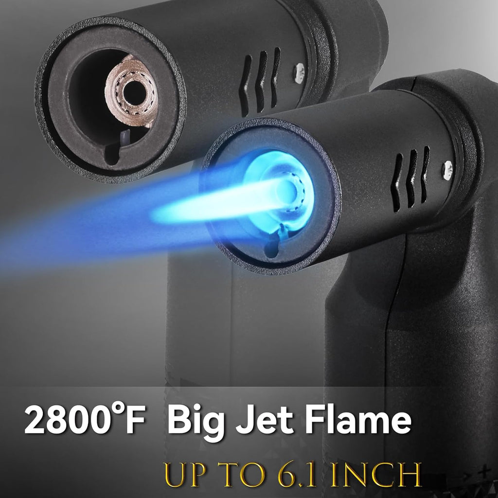 Zoocura Butane Torch Lighter - Refillable Jet Flame Mini Blow Torch for Cooking, BBQ & Soldering | 2 Pack