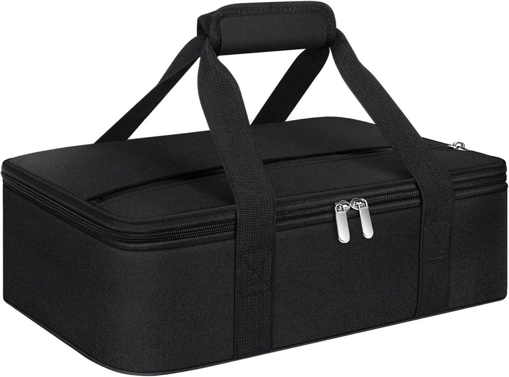 Skiennix Insulated Casserole Carrier - Portable Hot/Cold Food Tote for Potluck Parties | Fits 9" x 13" Dish - Black