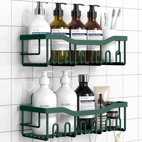 EUDELE Shower Caddy - Rustproof Stainless Steel Organizer | No Drilling, 2 Pack for Home & Kitchen Storage