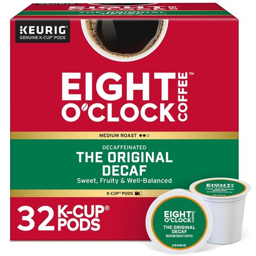 Eight O'Clock Coffee Decaf Medium Roast K-Cup Pods - Single-Serve Coffee Pods, 32 Count