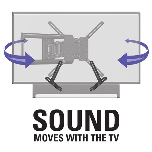 SANUS Adjustable Height Speaker Stands (Set of 2) + Soundbar Mount for TVs - Audio Upgrade Bundle
