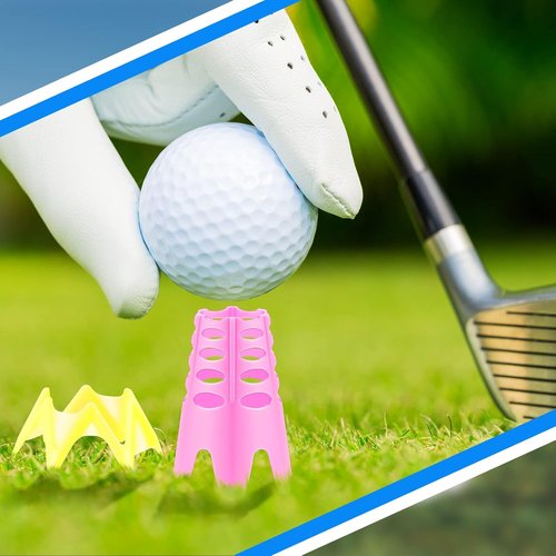 Honoson Golf Simulator Tees - 30 Durable Plastic Tees for Indoor/Outdoor Practice | 15 Tall & 15 Small