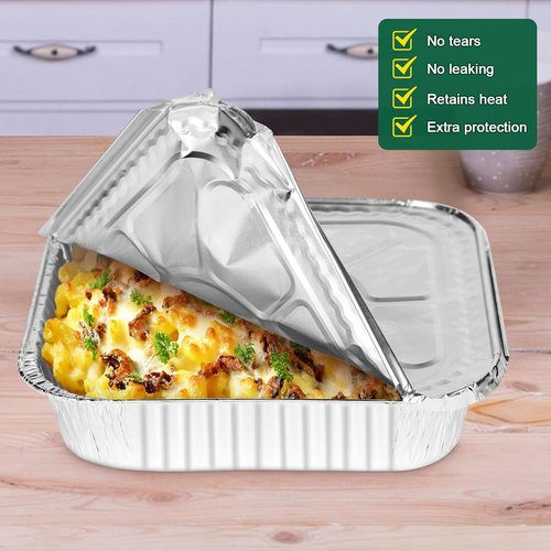 Aluminum Pans with Lids by [Brand Name] - 30 Pack Disposable Baking Foil Pans for Air Fryer & Oven