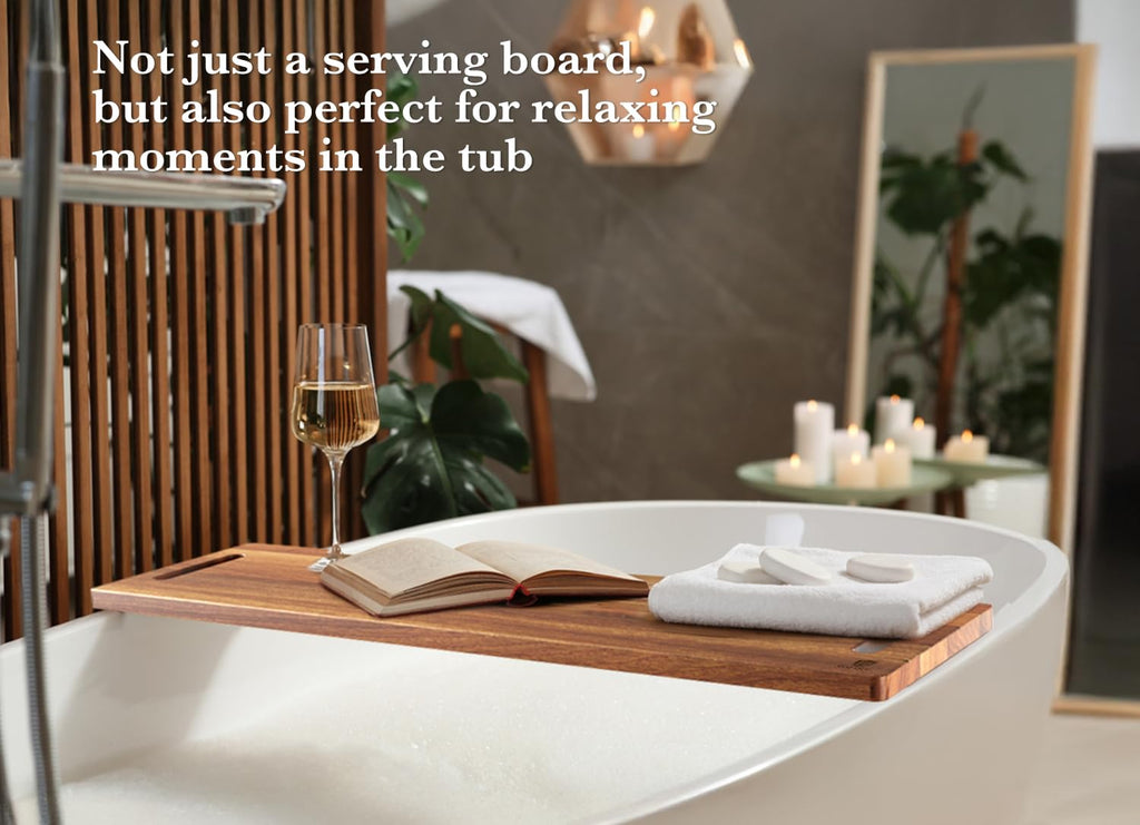 Dofira Large Charcuterie Board – Featuring Built-In Side Handles, 32" Acacia Wood Serving Board for Cheese, Meat & Appetizers – Extra Long Kitchen Platter for Gatherings, BBQ & Home Decor