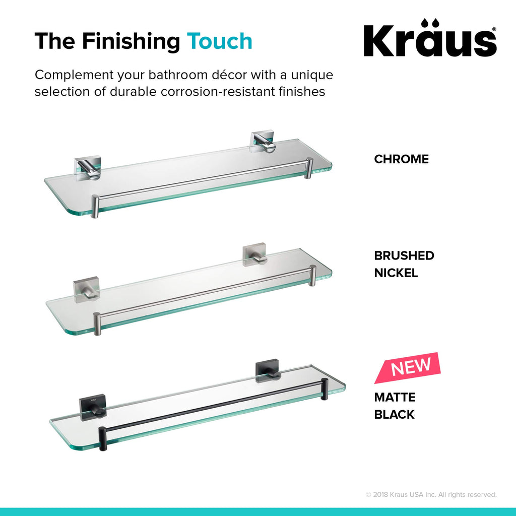 Kraus Ventus Bathroom Shelf, Matte Black Finish, KEA-17745MB