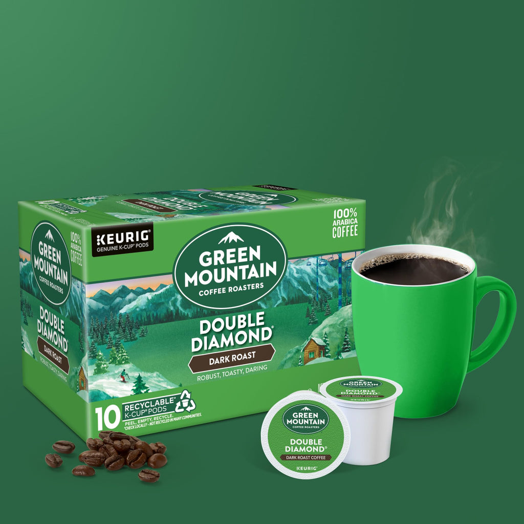 Green Mountain Coffee Roasters Double Diamond Keurig Single-Serve K-Cup pods, Dark Roast Coffee, 60 Count (6 Packs of 10)