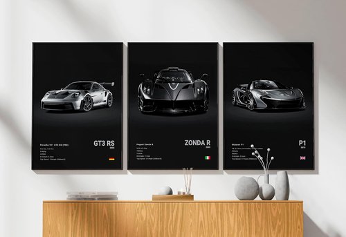 Dazongweihan 9-Piece Racing Car Poster Set - Cool Wall Art for Boys' Rooms | Unframed 8x12 Inch Decor