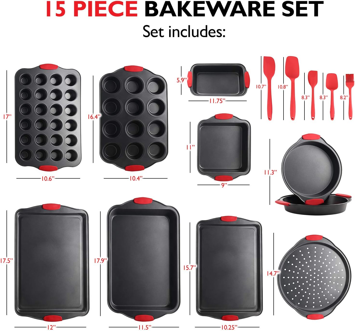 Skiennix 39-Piece Premium Baking Pan Set - Nonstick Bakeware & Kitchen Utensils | BPA Free, Steel