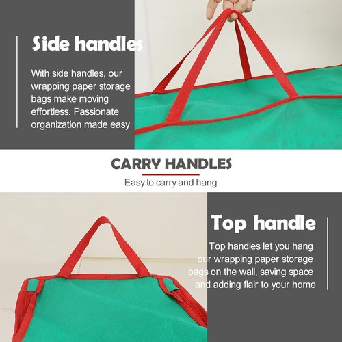 Gift Wrapping Organizer Storage Bag by [Brand Name] - 41 Inch Capacity for 25 Rolls | Green Design