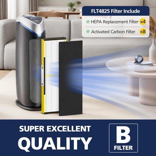 G-Guardian 4-Pack HEPA Filters B - Compatible Replacement for AC4825, AC4300, AC4800, AC4900, AC4850, AC4825E | Includes 8 Carbon Pre-Filters