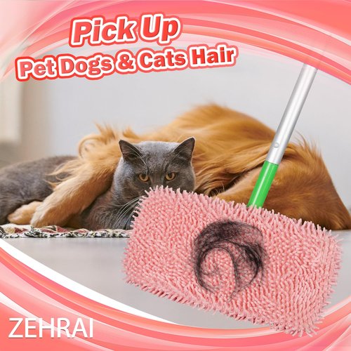 ZEHRAI 6Pcs Reusable Microfiber Mop Pads Compatible with Swiffer Sweeper Mop, Wet and Dry Flat mop Cover, Replacement Sweeping Mopping pad Refills for Surface/Hardwood Floor Cleaning
