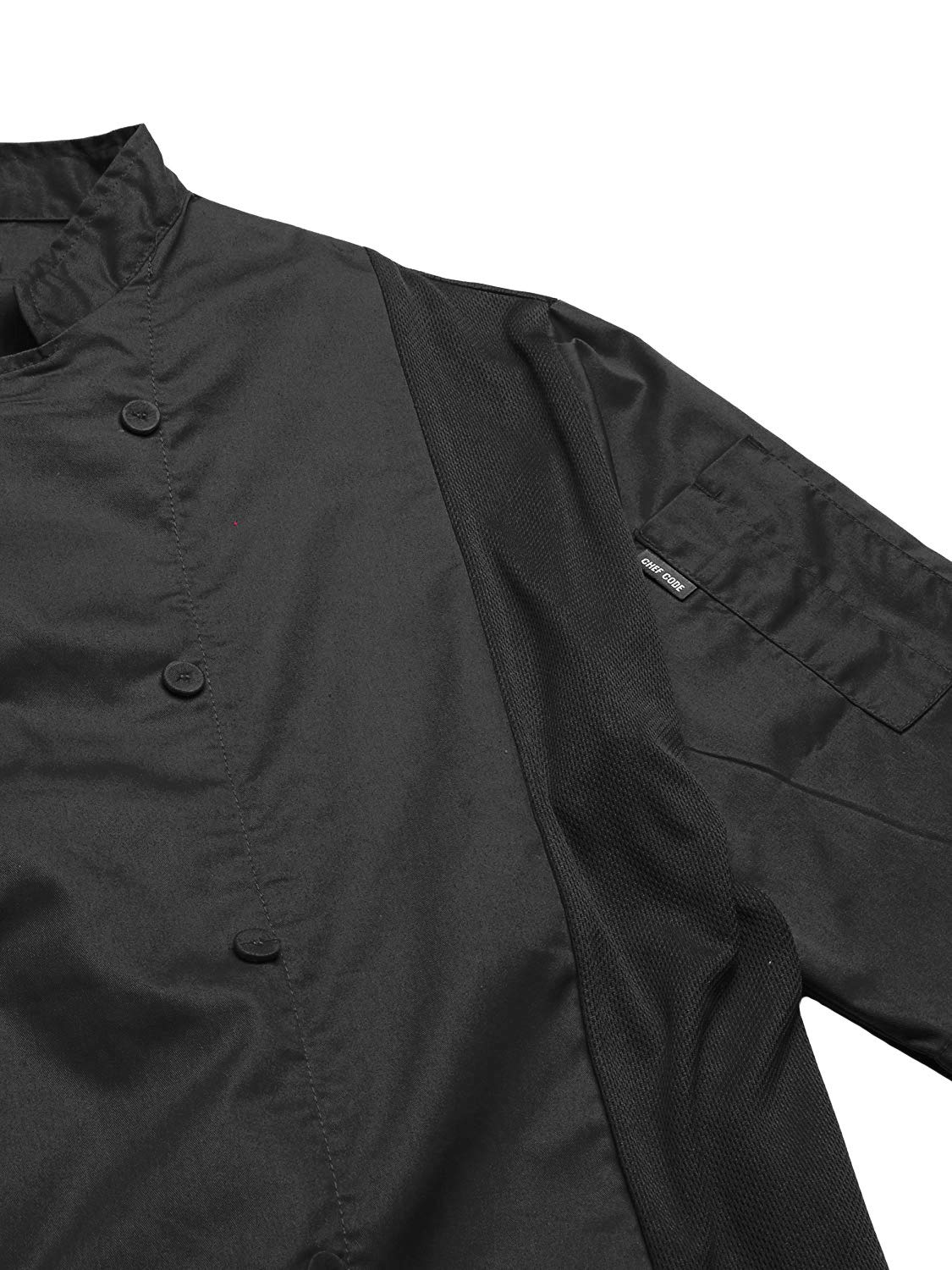 Chef Code 2-PACK Cool Breeze Side Vent Chef Coat (Black, XL)