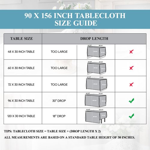 VidaFete Table Cloth 6 Pack 90 * 156inch Rectangle Tablecloth Polyester, Stain Wrinkle Resistant Polyester Dining Table Cover for Kitchen Dinning Party Wedding Rectangular Tabletop Decoration(Black)