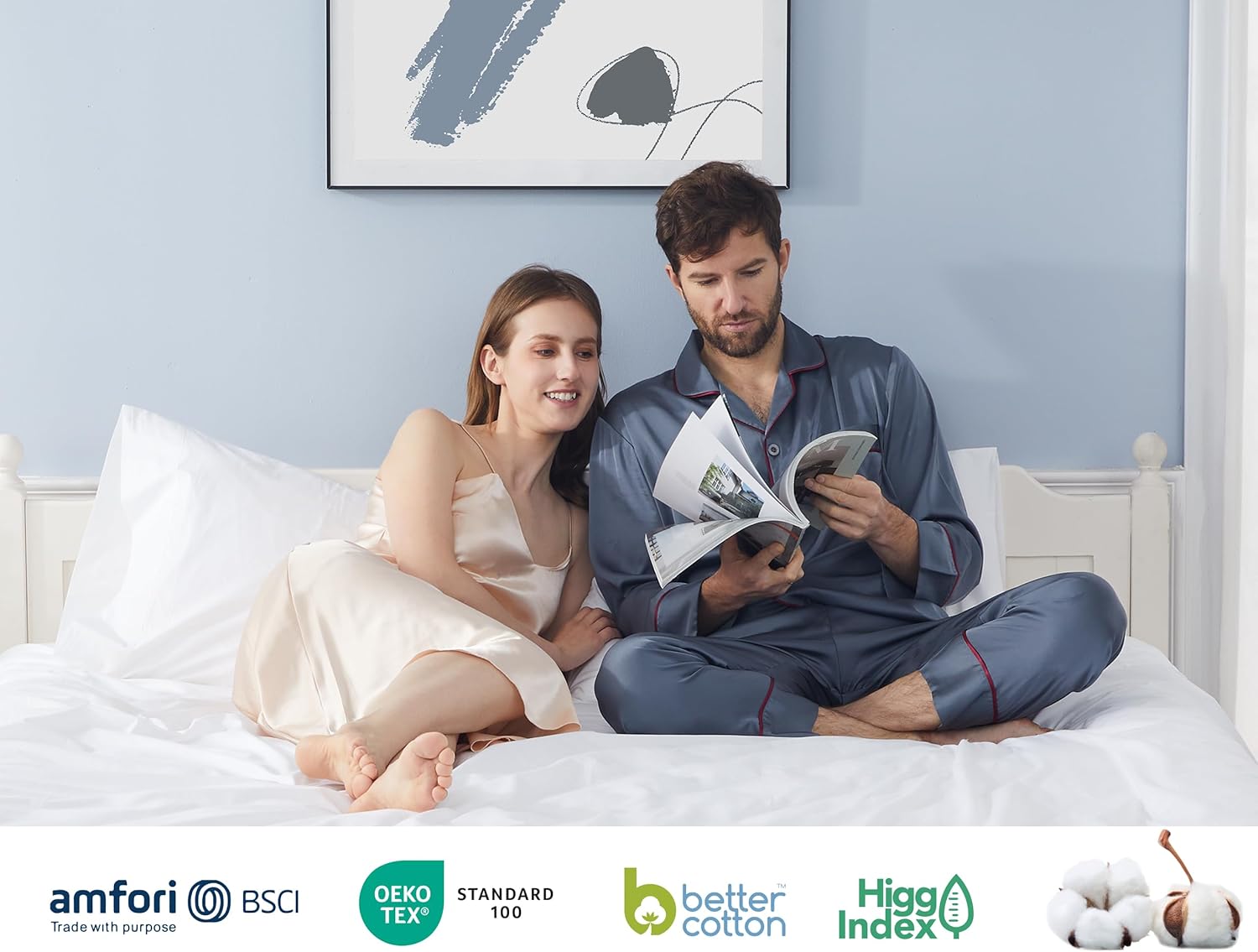 Regine Switzerland King Size Cotton Percale Pillowcases - Breathable & Hypoallergenic, Set of 2 (20x40 Inch, White)