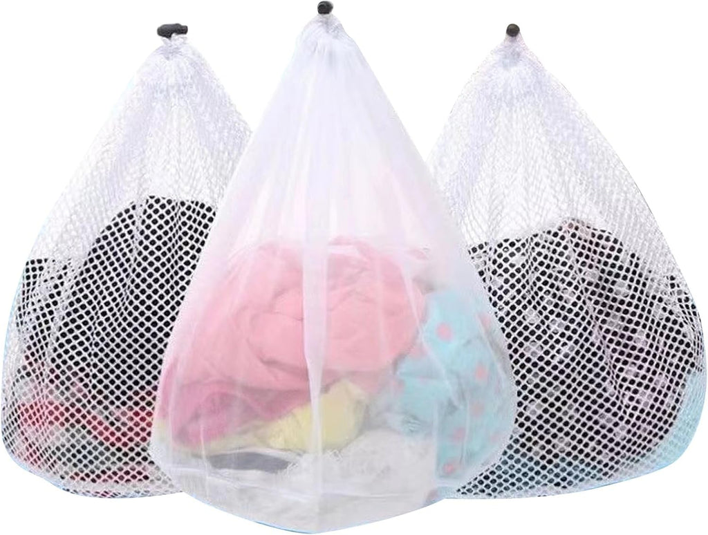 Skiennix Jumbo Mesh Laundry Bags - 3Pcs Set for Delicates, Bed Linen & Toys | XXLarge 28 x 26 Inches