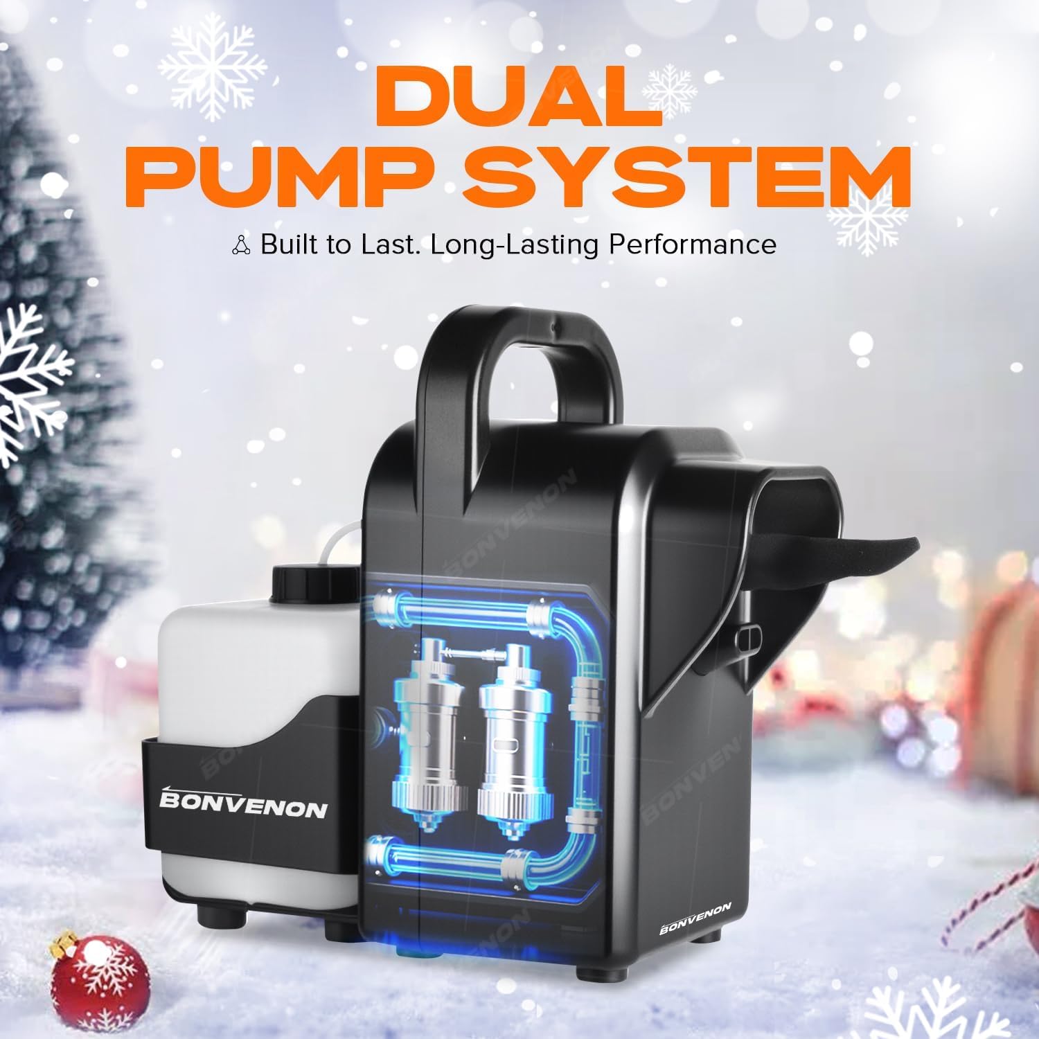 Skiennix 900W Foam Snow Machine - Low Noise Indoor/Outdoor Snow Maker with Remote Control & Adjustable Effects