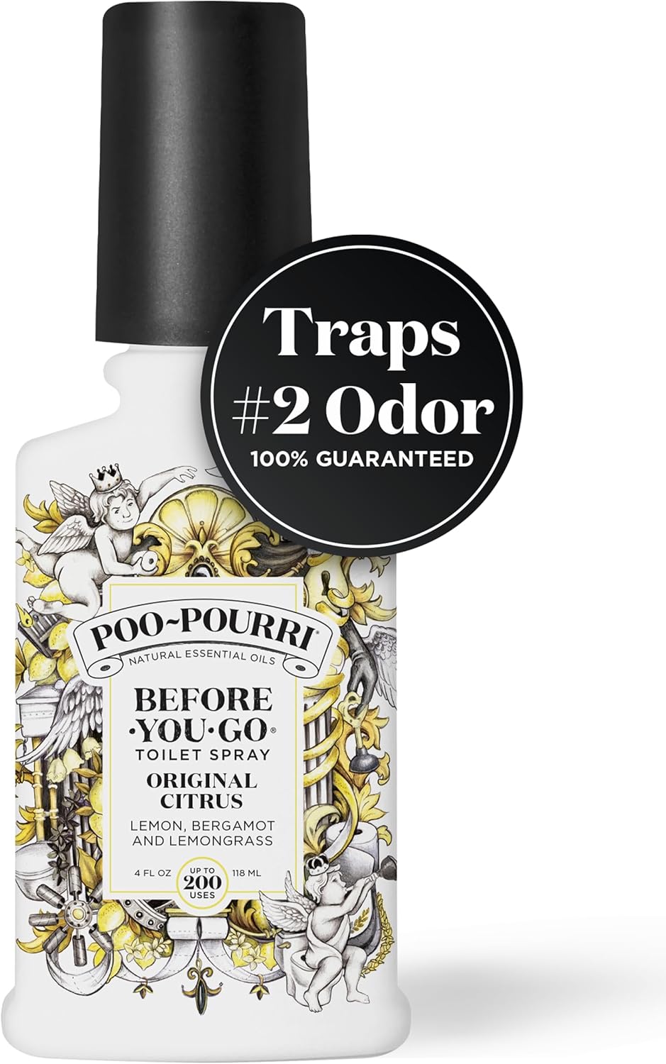 Poo-Pourri Toilet Spray - Original Citrus Scent, Plant-Based Odor Eliminator | 4 Fl Oz, Up to 200 Uses