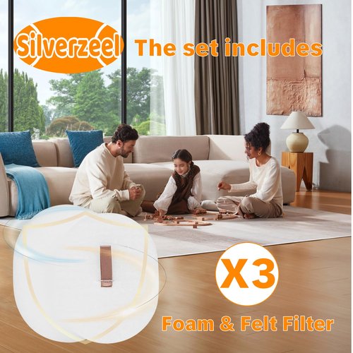 3 PACK IP3252, IP3251, IP3251C replace three base foam and felt filters, compatible with Shark PowerDetect automatic air vacuum accessories,Compare to Part #XPRMFIP1000