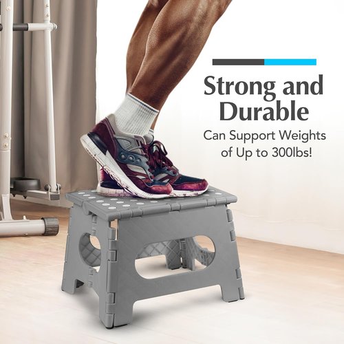 Handy Laundry Folding Step Stool - Lightweight & Sturdy for Adults and Kids - Easy One-Flip Design (Grey | 2-Pack)
