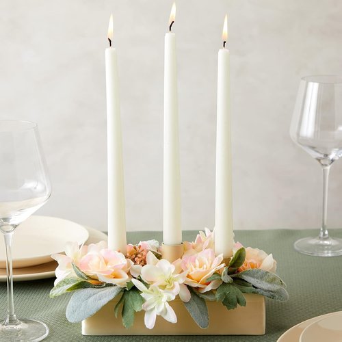 Juvale 40-Pack Green Plastic Candle Holders - Durable Floral Picks for Foam Arrangements & Centerpieces