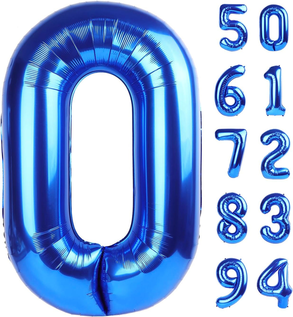 Number Balloons 40 Inch - Navy Blue 0 Balloon for Birthday Decorations | Perfect for Boys and Men