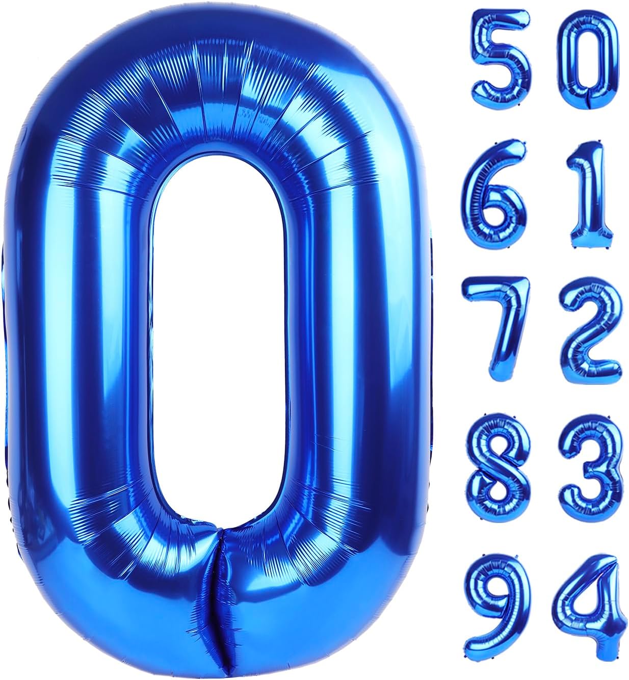 Number Balloons 40 Inch - Navy Blue 0 Balloon for Birthday Decorations | Perfect for Boys and Men