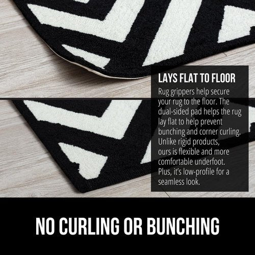 Gorilla Grip Rug Gripper Pads - Office Chair Mat for Carpet Floors | 8-Pack Black, 32.5"x48" Clear