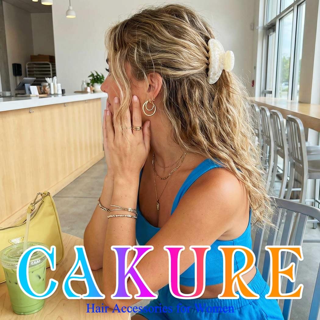 CAKURE Claw Clips - Pink Acrylic Hair Clips for Women & Girls | Pack of 2