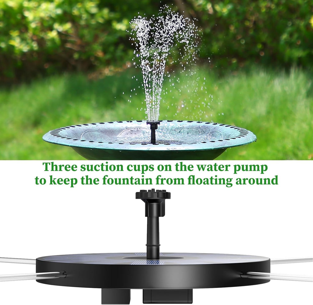 AISITIN Solar Fountain Pump - 2.5W Solar Powered Water Fountain with 8 Nozzles for Bird Baths & Gardens