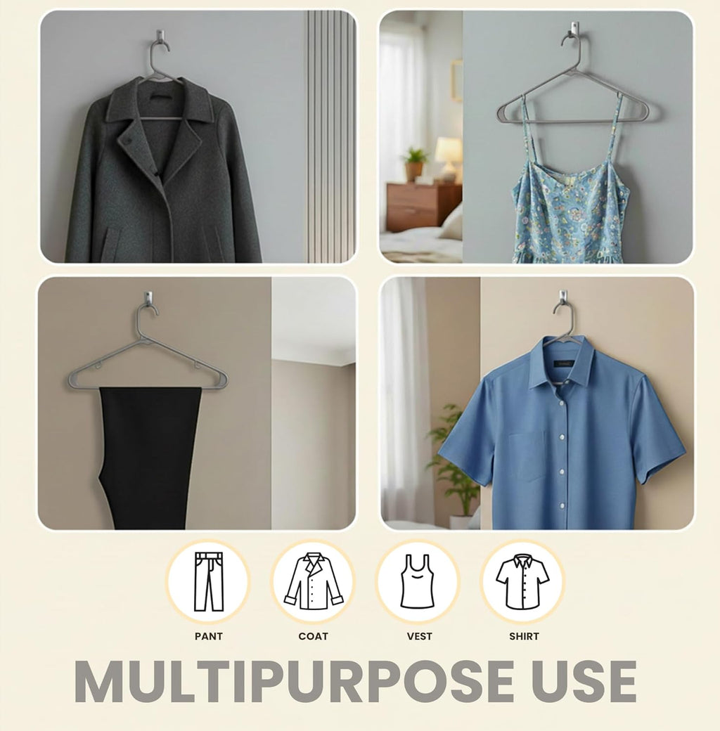 Utopia Home Plastic Hangers 30 Pack - Durable Space-Saving Clothes Hangers with Hooks (Grey)