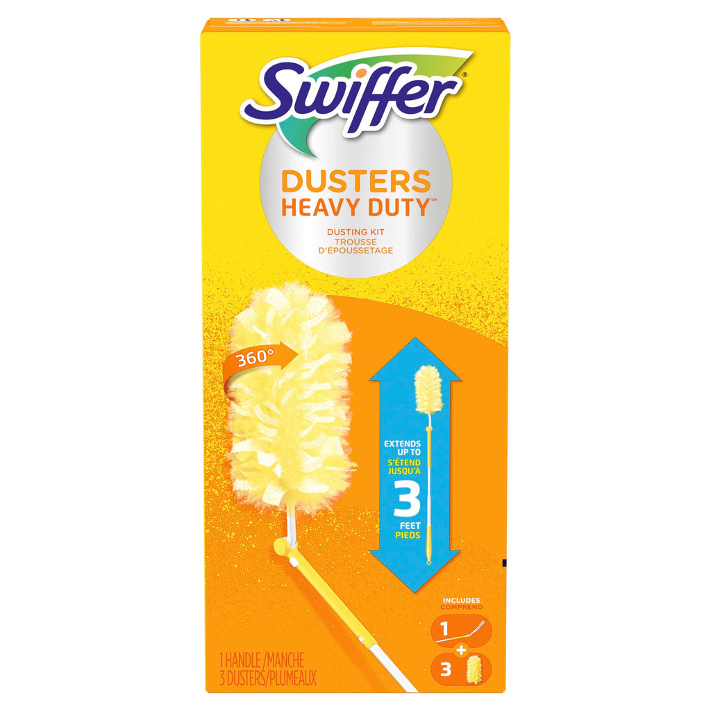 Swiffer 360 Dusters Extender Kit, 3 Unscented Dusters With Extendable handle (Packaging May Vary)