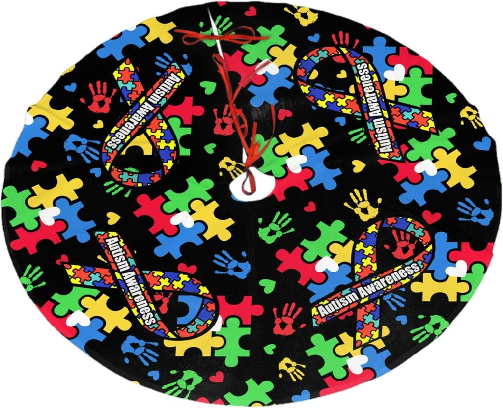Regine Switzerland Autism Awareness Tree Skirt - Festive Christmas Decoration | 30-Inch Size
