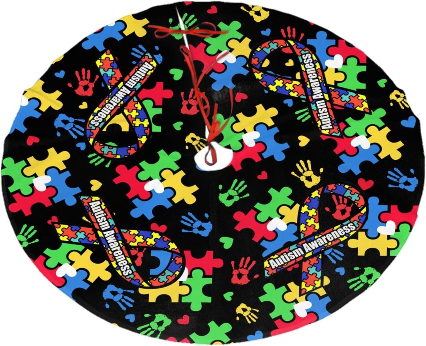 Regine Switzerland Autism Awareness Tree Skirt - Festive Christmas Decoration | 30-Inch Size
