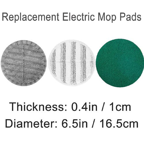 KOJEO Electric Mop Pads Replacement Cleaning Scrubber Mop Pads, 6.3 inches