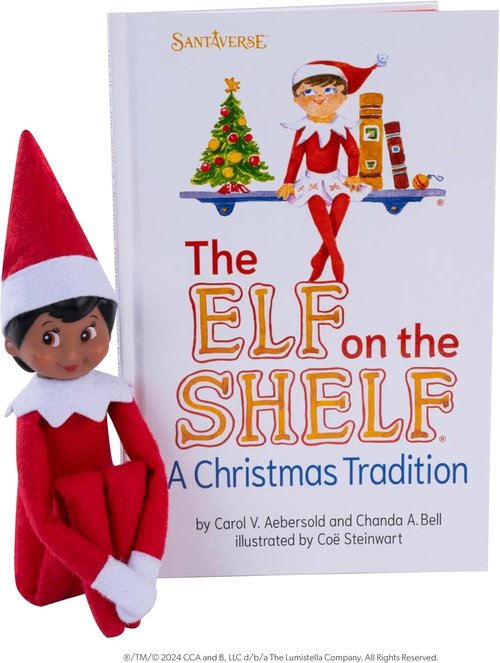 Elf on the Shelf | Girl Scout Elf with Brown Eyes - Illustrated Storybook & Keepsake Box Included