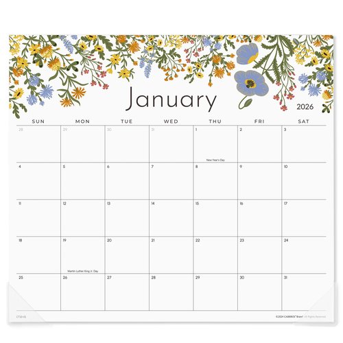 Cabbrix Magnetic Calendar for Fridge, 2026 Refrigerator Calendar Including January 2026 to June 2027 for Planning and Organizing Your Life, 13" x 11-1/2", Floral