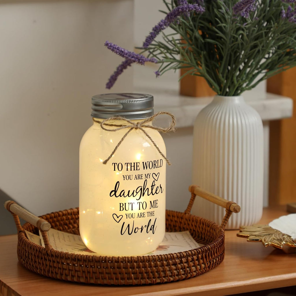 Maracco 30 oz Large Mason Jar Night Light - Thoughtful Gifts for Daughters from Mom & Dad | Perfect for Birthdays, Weddings, Graduations