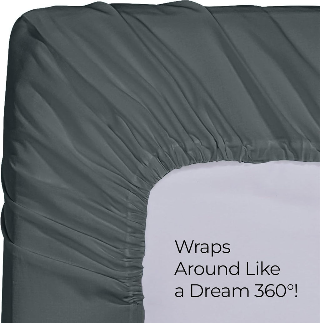 Utopia Bedding Queen Fitted Sheet - Soft Microfiber - Deep Pocket Design - Fade Resistant (Grey)