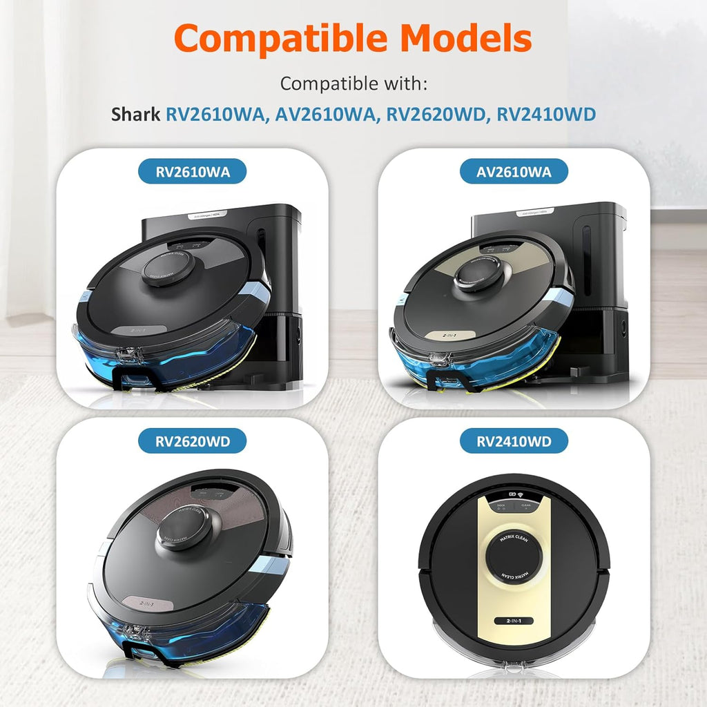 Shark Mop Pads Replacement - 4-Pack for RV2610WA, AV2610WA, RV2620WD | Ultra 2-in-1 Vacuum Accessories