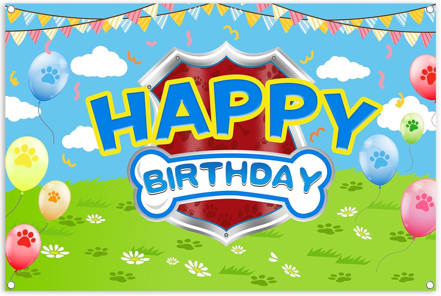 Skiennix 5x3ft Cartoon Dog Theme Backdrop - Perfect Photography Background for Kids' Birthday Parties
